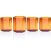 Sale Godinger Helix Amber Double Old Fashion Glass, Set of 4