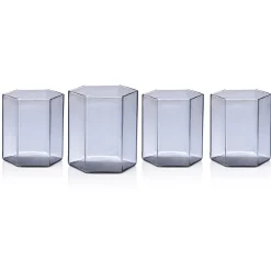 Clearance Godinger Helix Smoke Double Old Fashion Glass, Set of 4