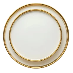 Sale Godinger Hillcrest 12 Piece Gold Rim Dinnerware Set, Service For 4