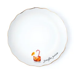Sale Godinger Holiday Cheers Gold Rim Appetizer Plate, Set of 6