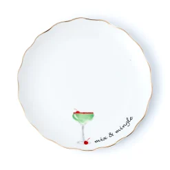Sale Godinger Holiday Cheers Gold Rim Appetizer Plate, Set of 6