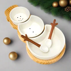 Hot Godinger Holiday Snowman Appetizer Server