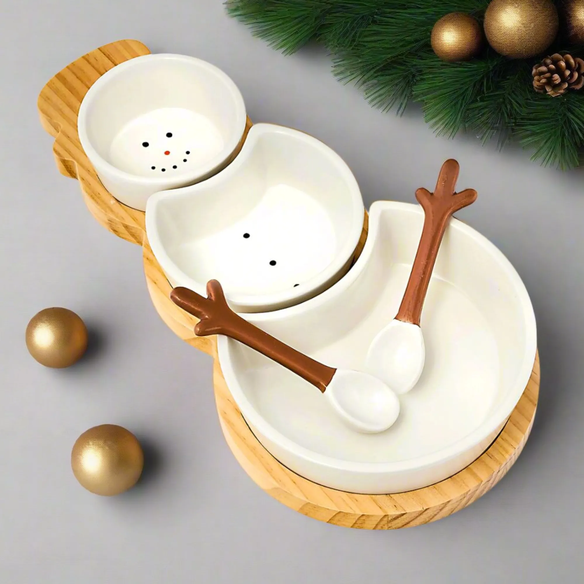 Hot Godinger Holiday Snowman Appetizer Server