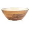 New Godinger Huck Wood & Enamel Salad Bowl