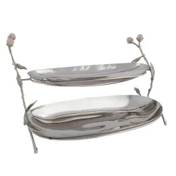Sale Godinger Hyaline Pink Two Tiered Serving Stand