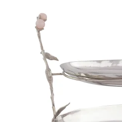 Sale Godinger Hyaline Pink Two Tiered Serving Stand