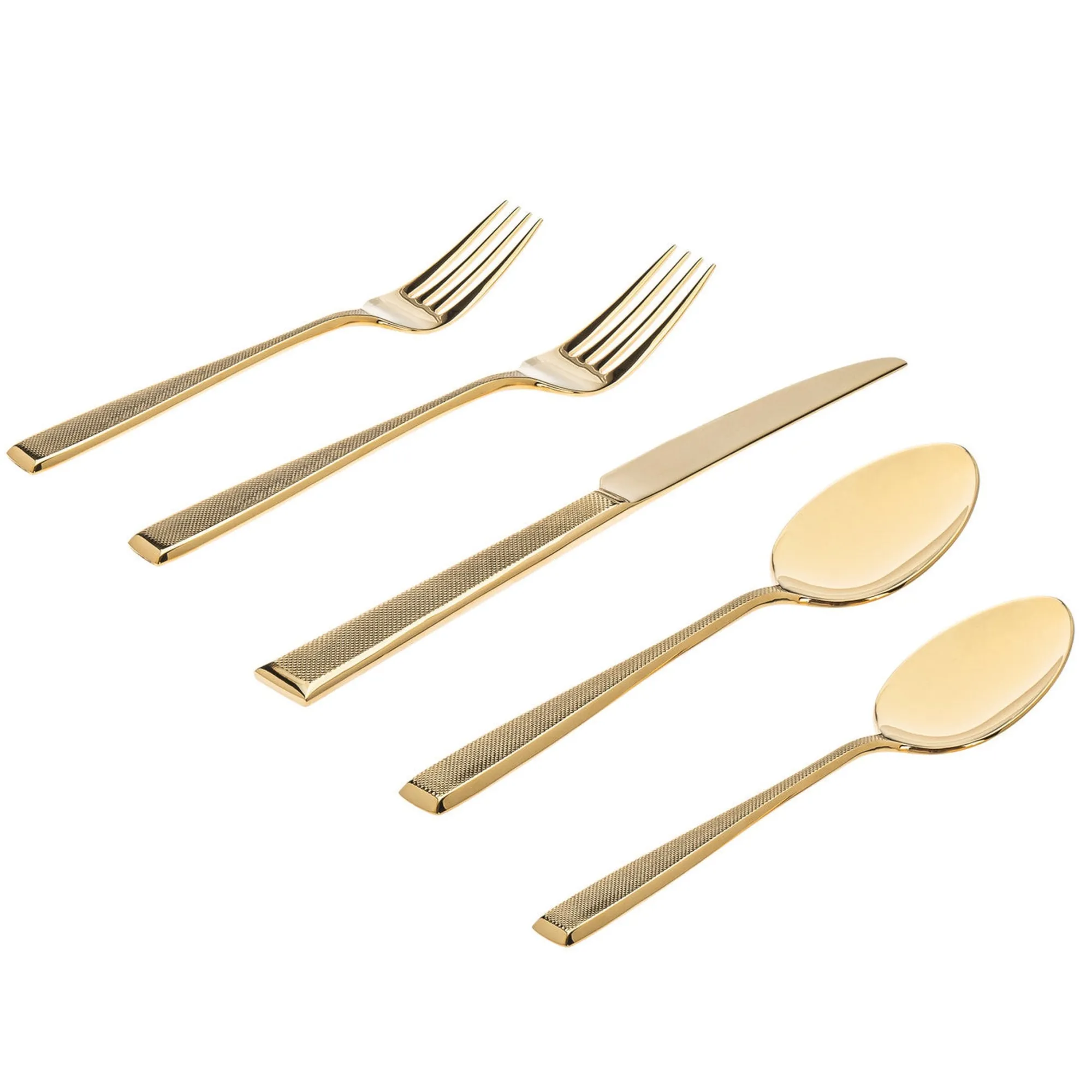 Clearance Godinger Ingot Gold 18/10 Stainless Steel 20 Piece Flatware Set, Service For 4
