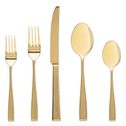 Clearance Godinger Ingot Gold 18/10 Stainless Steel 20 Piece Flatware Set, Service For 4