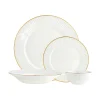 Outlet Godinger Inventure Gold Rim Porcelain 16 Piece Dinnerware Set, Service For 4