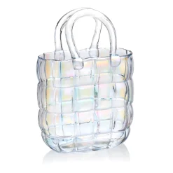 Clearance Godinger Iridescent Quilted Handbag Vase