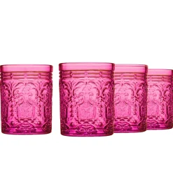 Clearance Godinger Jax Hot Pink Double Old Fashion, Set of 4