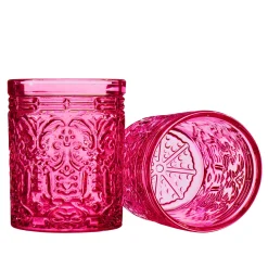 Clearance Godinger Jax Hot Pink Double Old Fashion, Set of 4