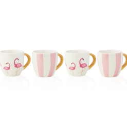 Clearance Godinger Jill Zarin Flamingo Espresso Mug, Set of 4
