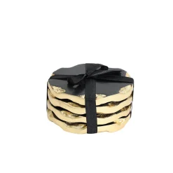 Best Godinger Lavi Black Marble Gold Organic Edge Coaster Set
