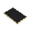 New Godinger Lavi Black Marble Gold Organic Edge Small Rectangle Board