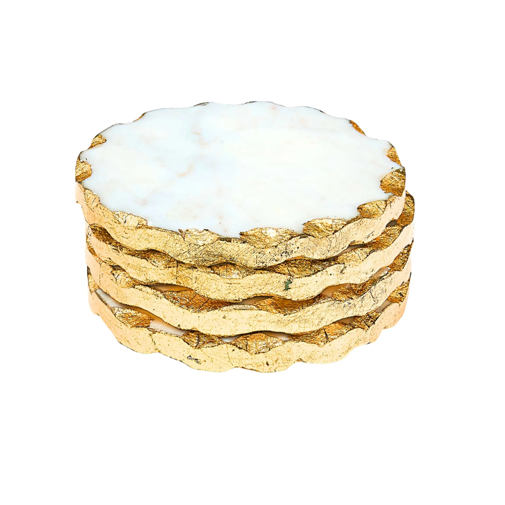 Online Godinger Lavi Marble Gold Organic Edge Coaster Set