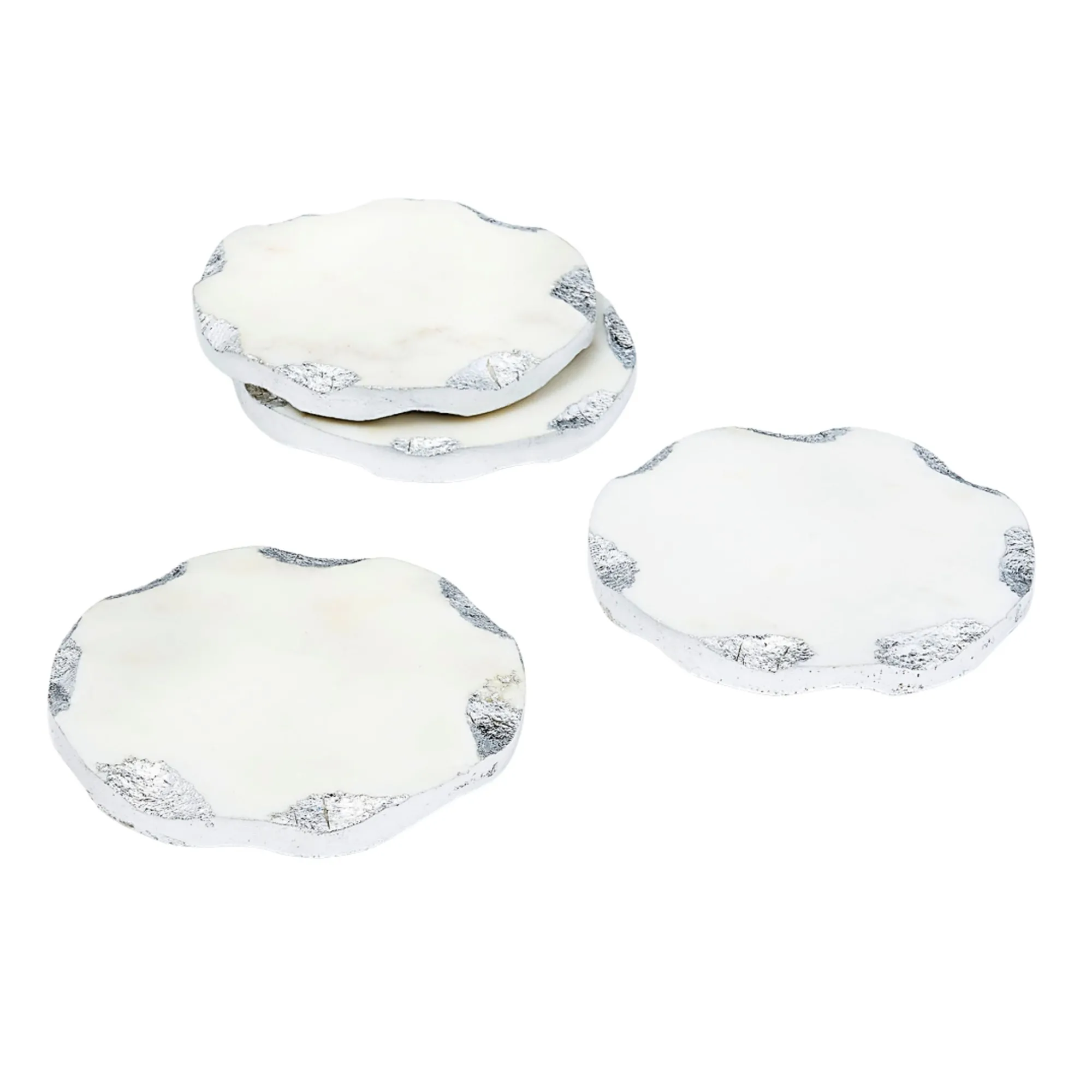 Online Godinger Lavi Marble Silver Organic Edge Coaster Set