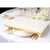 Godinger Lavi White Marble Gold Organic Edge Raised Challah Board