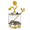 Hot Godinger Leaf Jam Jar with Spoon