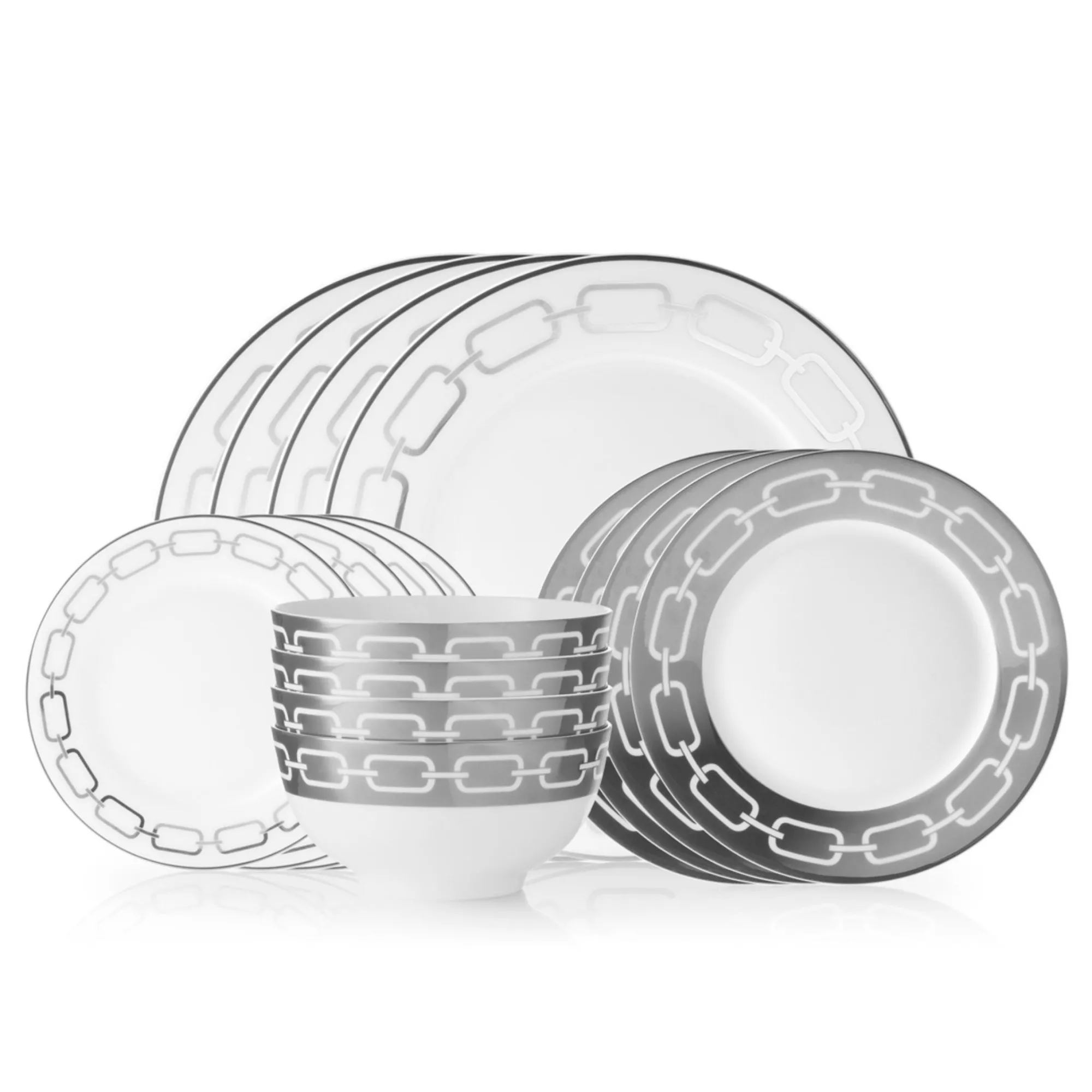 New Godinger Lien New Bone China 16 Piece Dinnerware Set, Service for 4