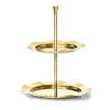 Discount Godinger Lilliput Mirrored Gold 2 Tiered Serving Stand