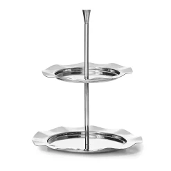 Outlet Godinger Lilliput Mirrored Stainless 2 Tiered Serving Stand