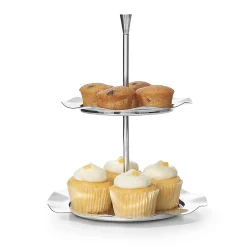 Outlet Godinger Lilliput Mirrored Stainless 2 Tiered Serving Stand