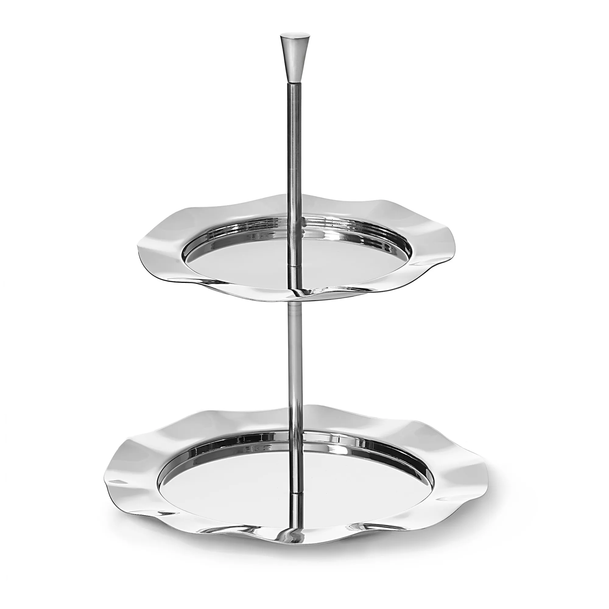 Outlet Godinger Lilliput Mirrored Stainless 2 Tiered Serving Stand