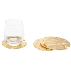 Sale Godinger Lily Pad Gold Coaster Set