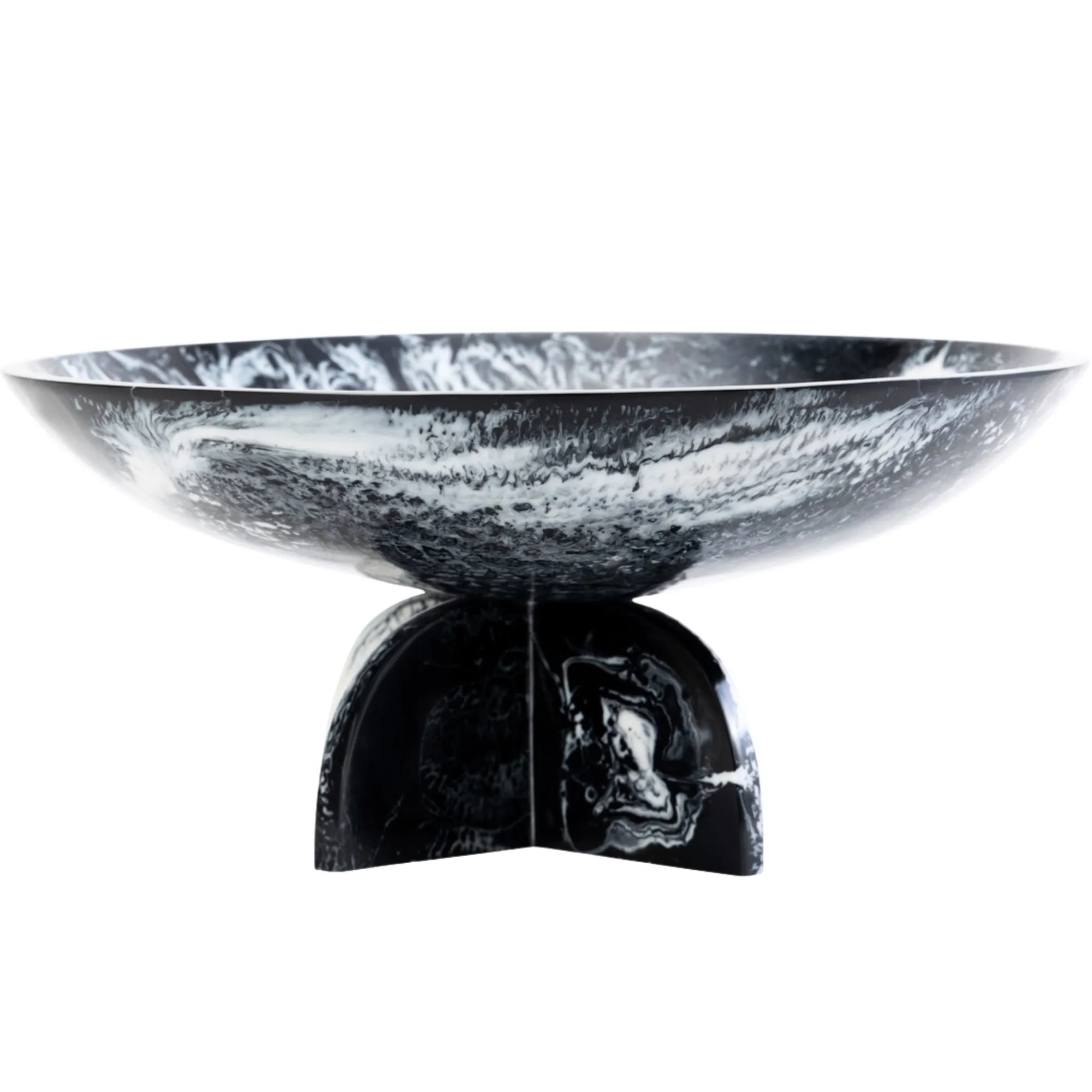 Godinger Lucente Black & White Resin Fruit Bowl