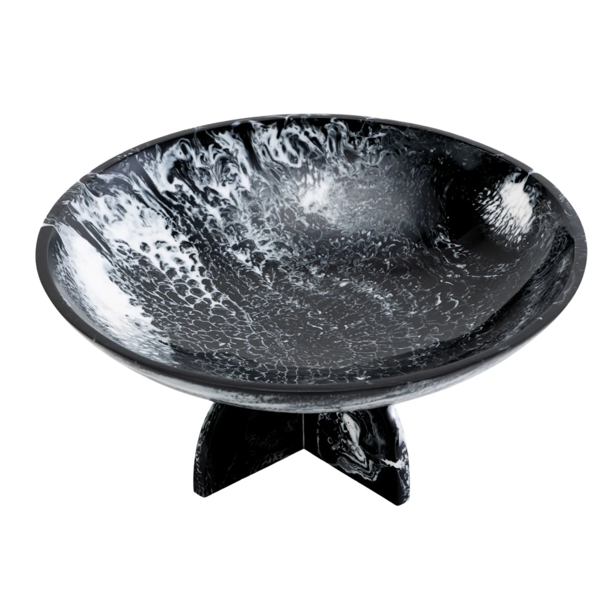 Godinger Lucente Black & White Resin Fruit Bowl