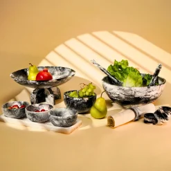 Best Godinger Lucente Black & White Resin Napkin Ring Set