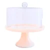 New Godinger Lucente Pink Resin Cake Stand & Dome