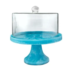 New Godinger Lucente Resin Matte Blue Cake Dome