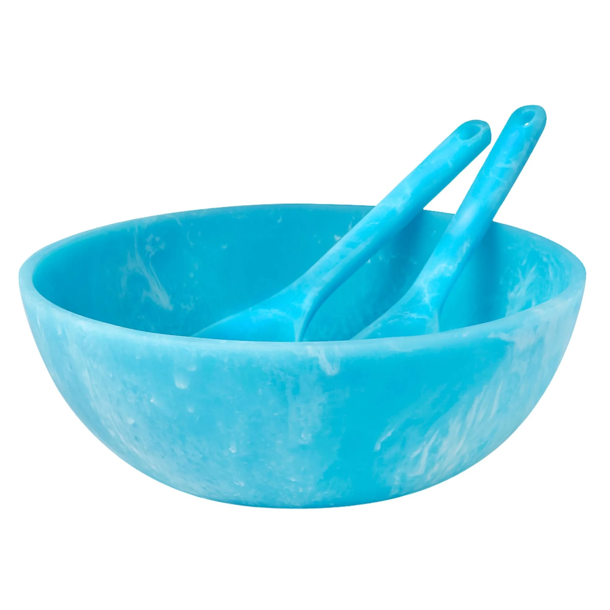 Godinger Lucente Resin Matte Blue Salad Server Set