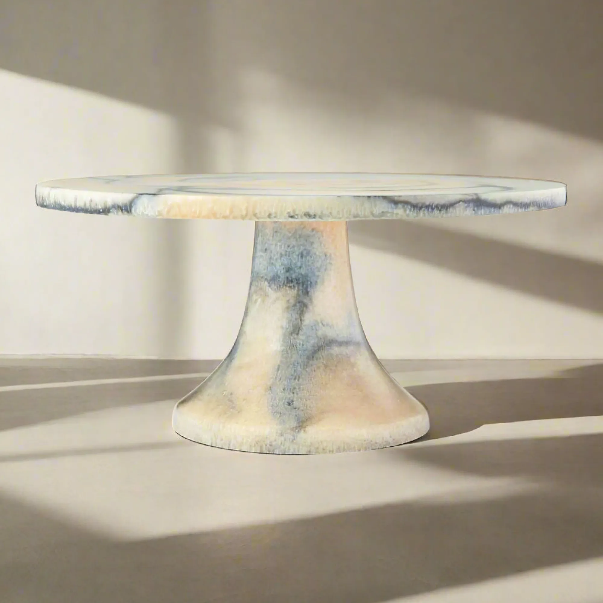 Hot Godinger Lucente Resin Matte Limestone Cake Stand