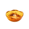 New Godinger Lucente Tortoise Shell Resin Scalloped Snack Bowl