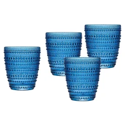 Clearance Godinger Lumina Blue Double Old Fashion, Set of 4