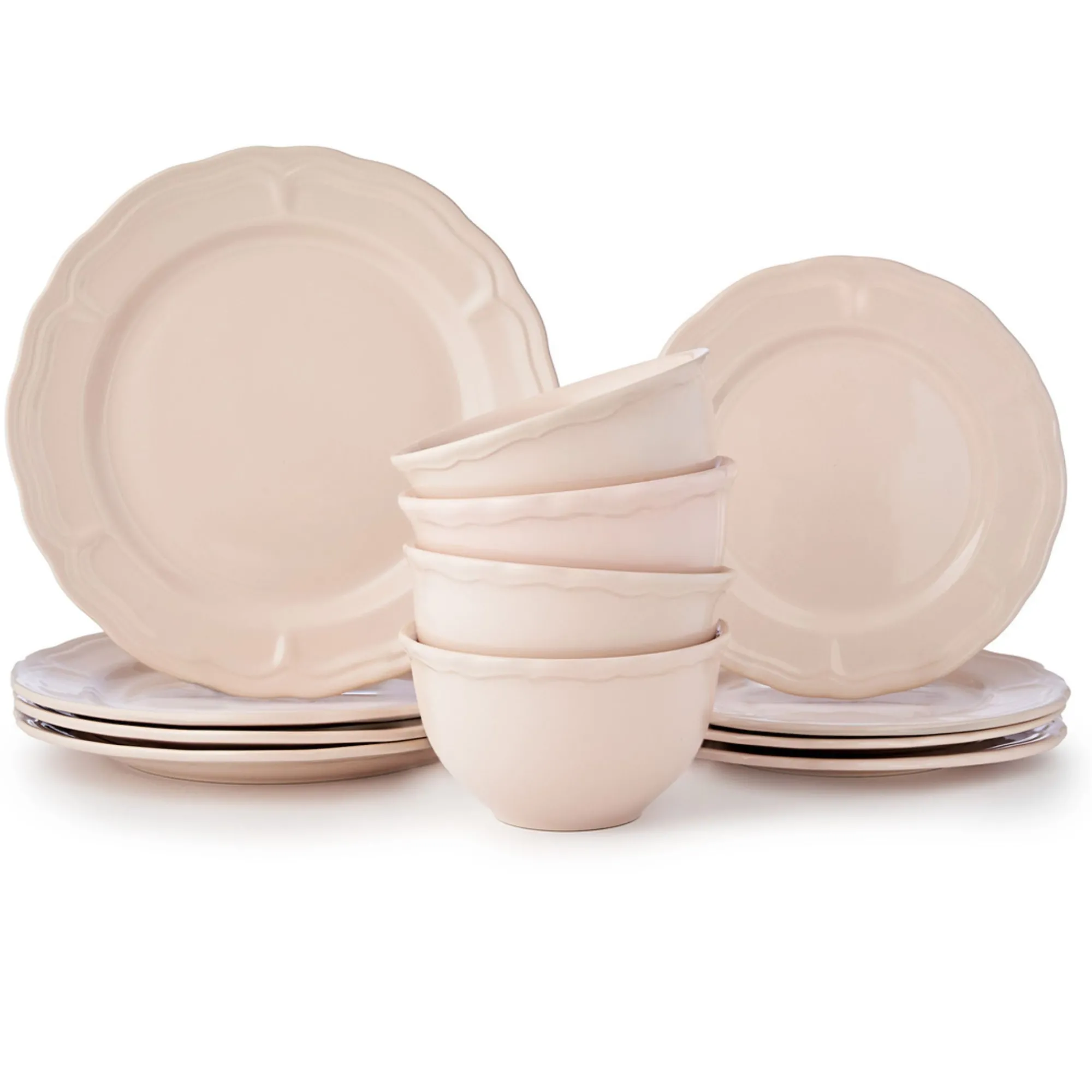 Hot Godinger Madison Blush Stoneware 12 Piece Dinnerware Set, Service for 4