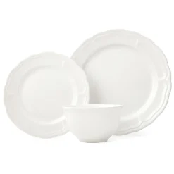 Godinger Madison White Stoneware 12 Piece Dinnerware Set, Service for 4