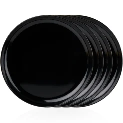 Sale Godinger Marbella Black Stacking Melamine Dinner Plate, Set of 4