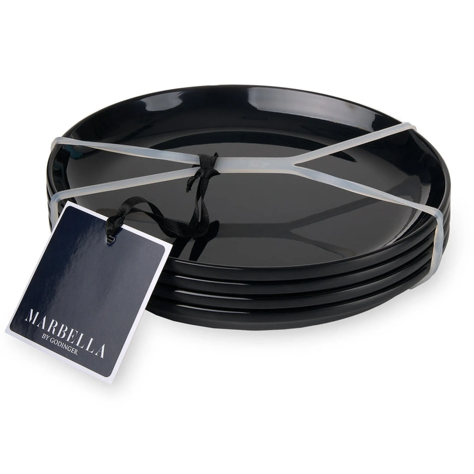 Online Godinger Marbella Black Stacking Melamine Salad Plate, Set of 4