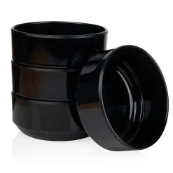 Sale Godinger Marbella Black Stacking Melamine Cereal Bowl, Set of 4