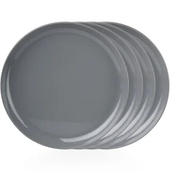 New Godinger Marbella Grey Stacking Melamine Dinner Plate, Set of 4