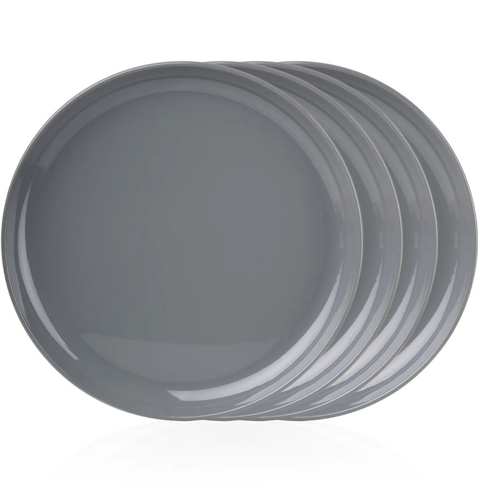 New Godinger Marbella Grey Stacking Melamine Dinner Plate, Set of 4