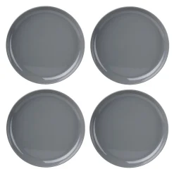 New Godinger Marbella Grey Stacking Melamine Dinner Plate, Set of 4
