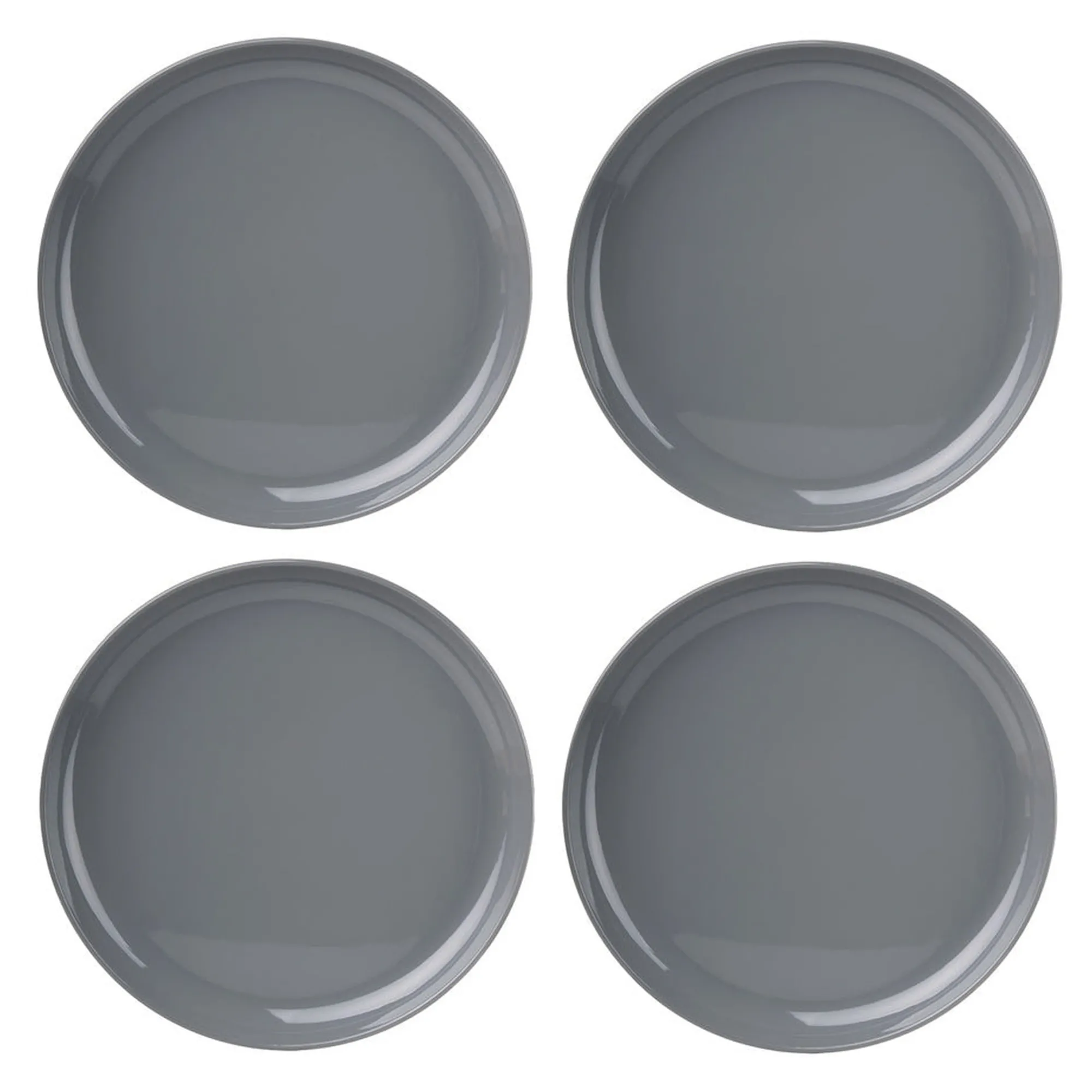 New Godinger Marbella Grey Stacking Melamine Dinner Plate, Set of 4