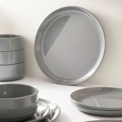 New Godinger Marbella Grey Stacking Melamine Cereal Bowl, Set of 4