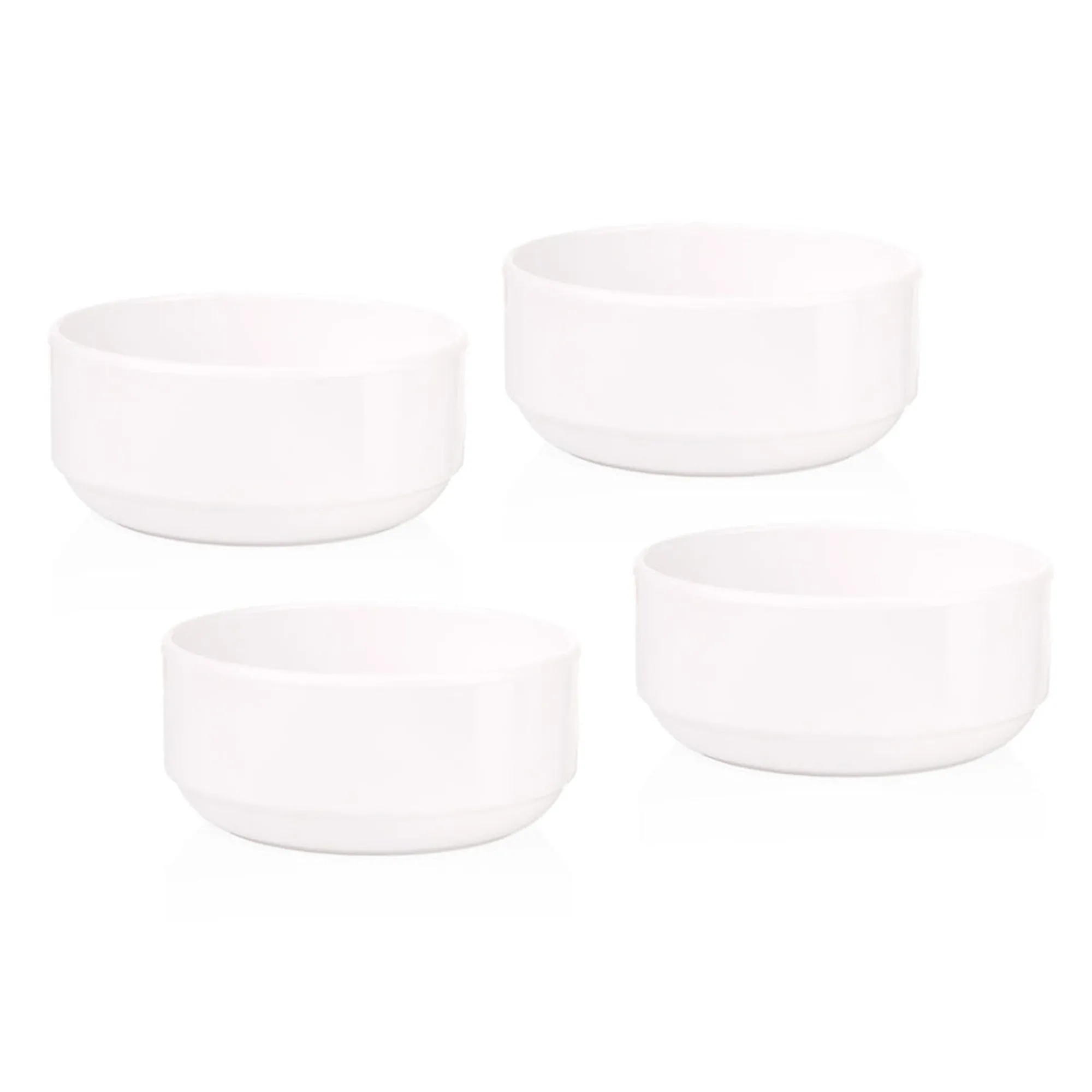 Godinger Marbella White Stacking Melamine Cereal Bowl, Set of 4