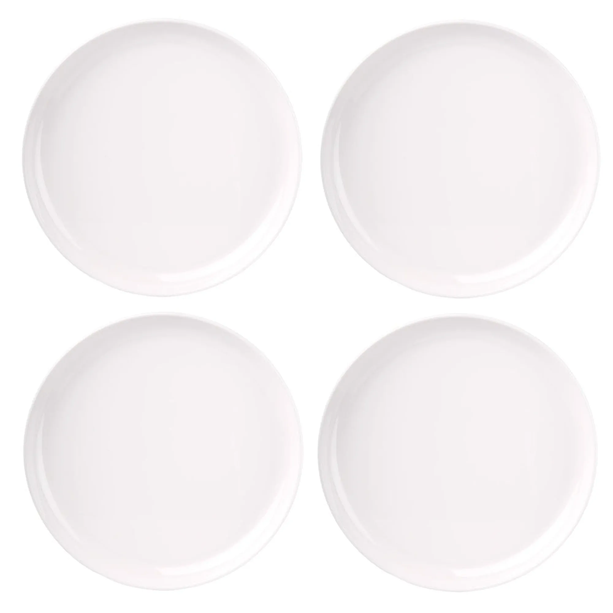 New Godinger Marbella White Stacking Melamine Dinner Plate, Set of 4